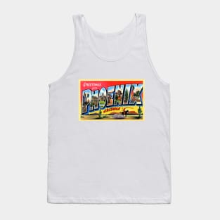 Greetings from Phoenix Arizona, Vintage Large Letter Postcard Tank Top